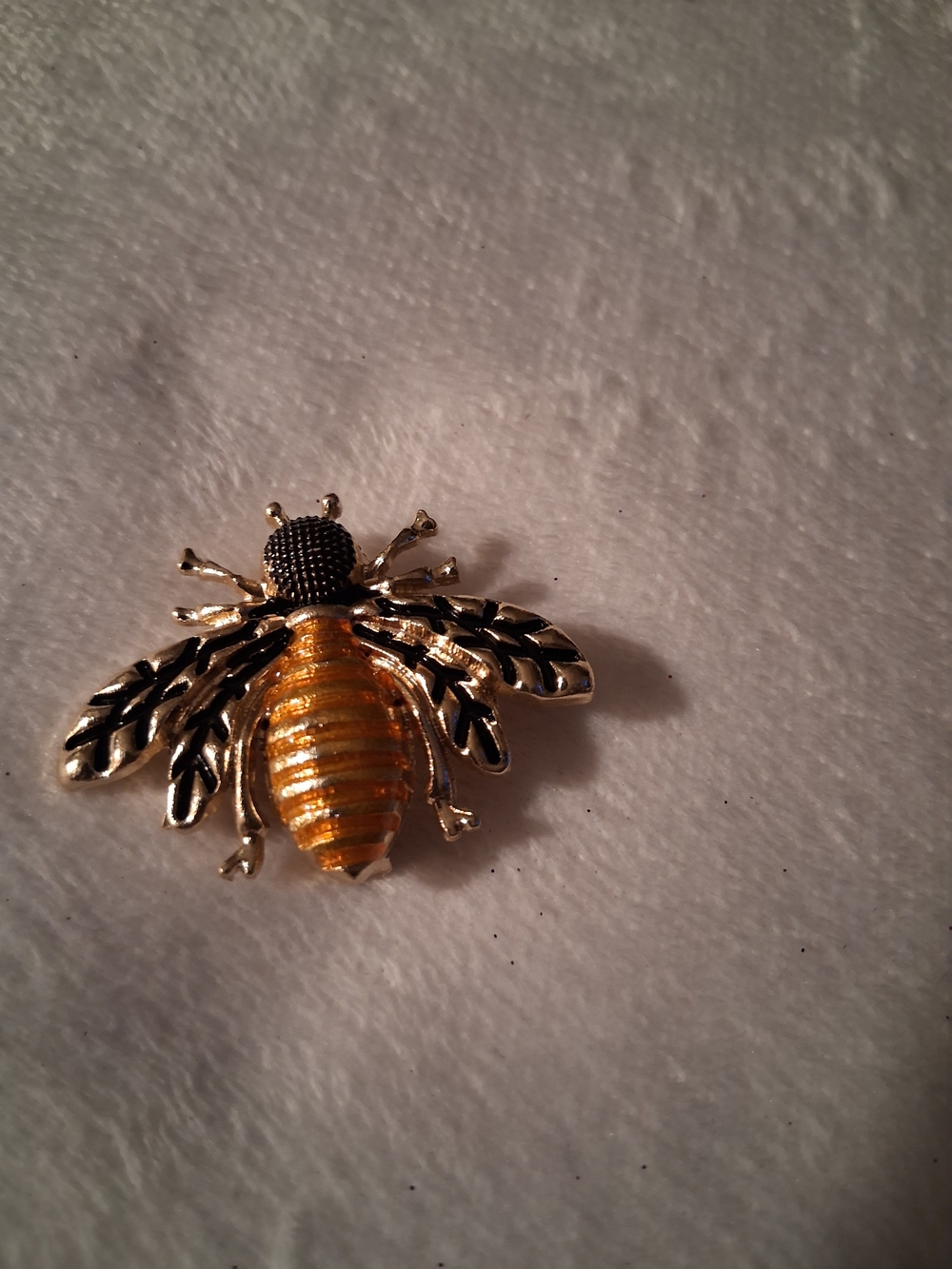 Gold and Black Bee Accent Pin - Unbranded Decorative Brooch